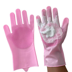 Pet Grooming Gloves showing hair removal to reduce loose fur during brushing