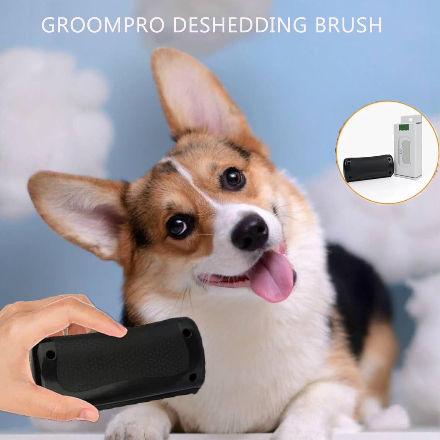 Groompro deshedding brush compact travel design fits outdoor grooming on the go.