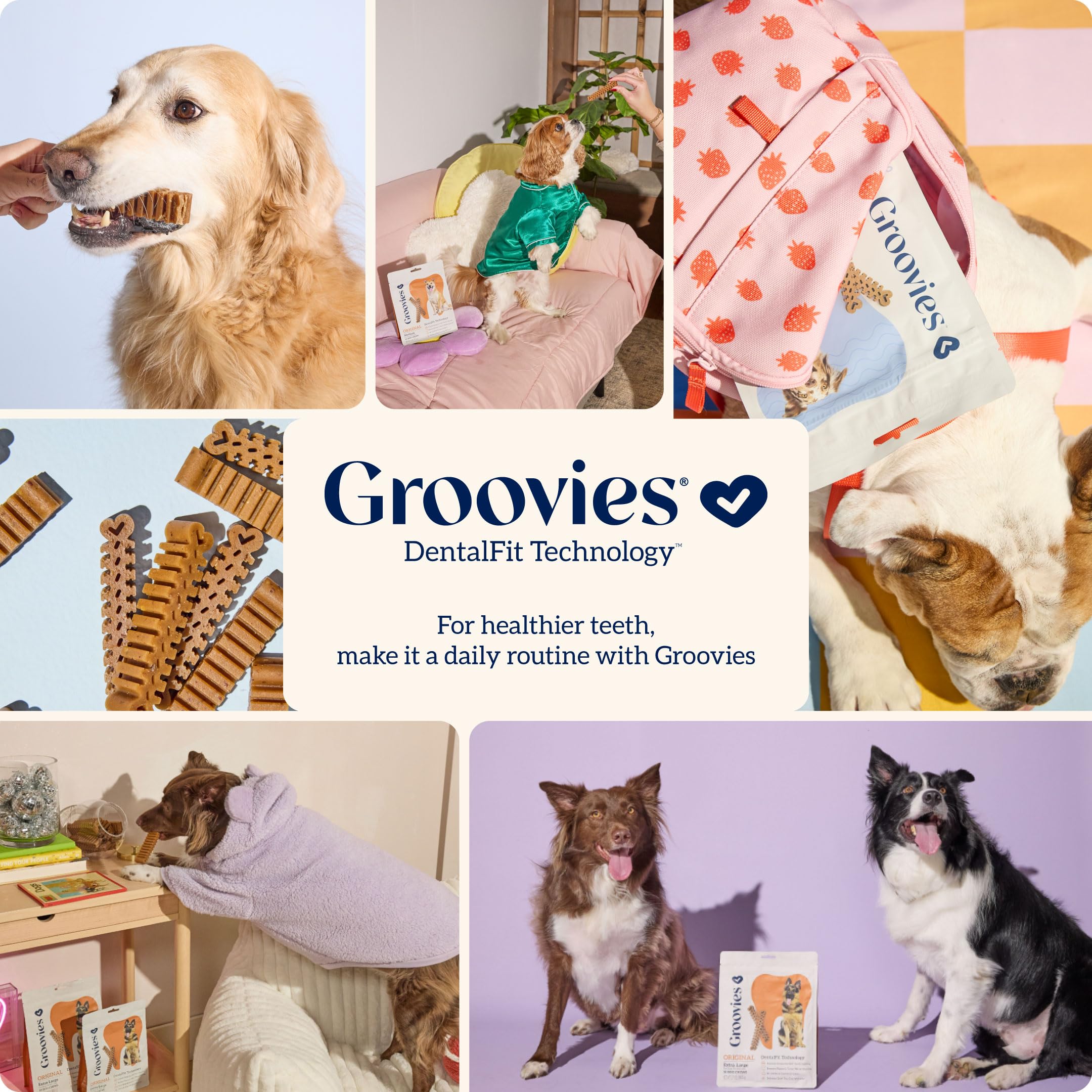 Groovies packaging-6oz-small displays a convenient, everyday dental routine size.