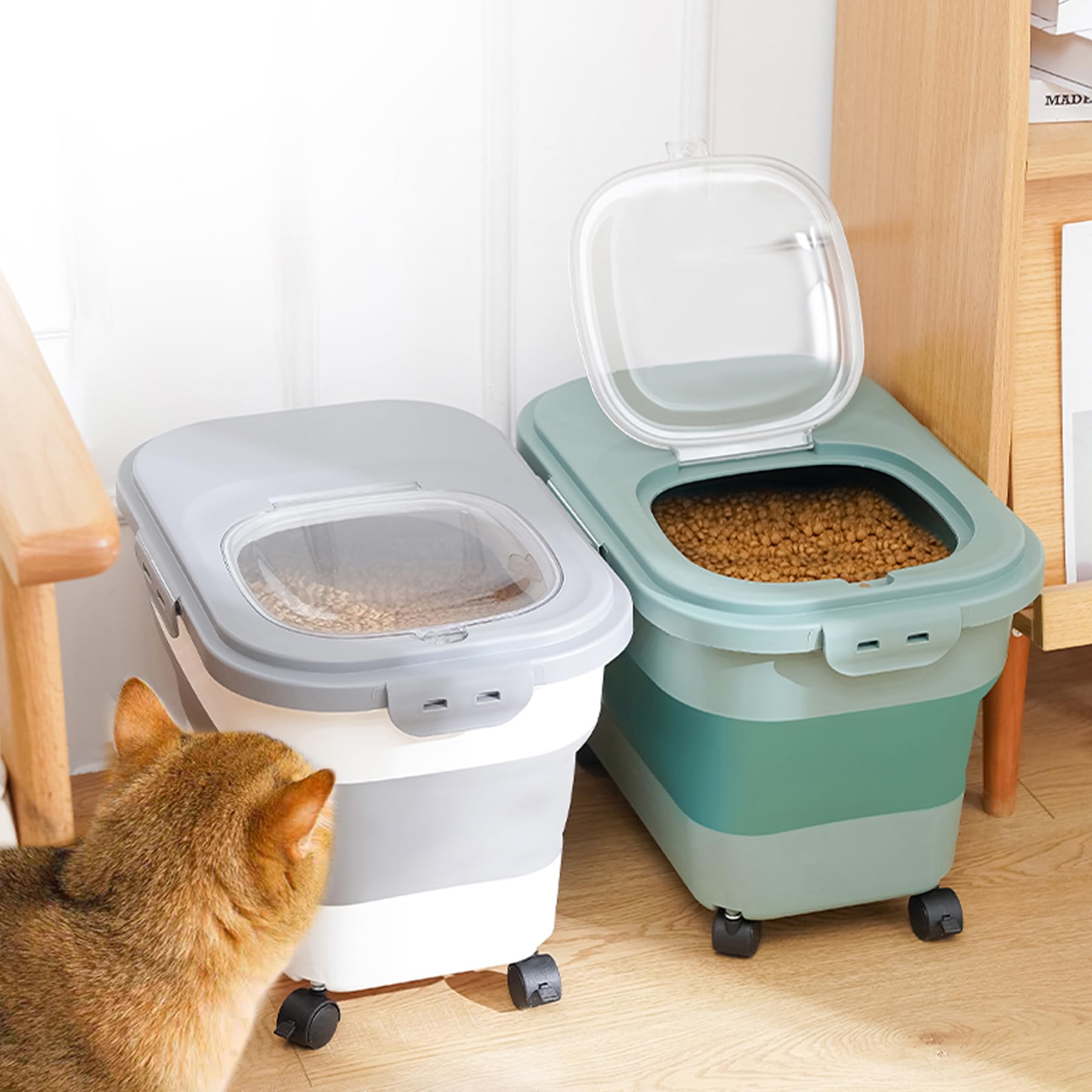 Gropecan collapsible dog food container multiuse storage keeps pantry organized.