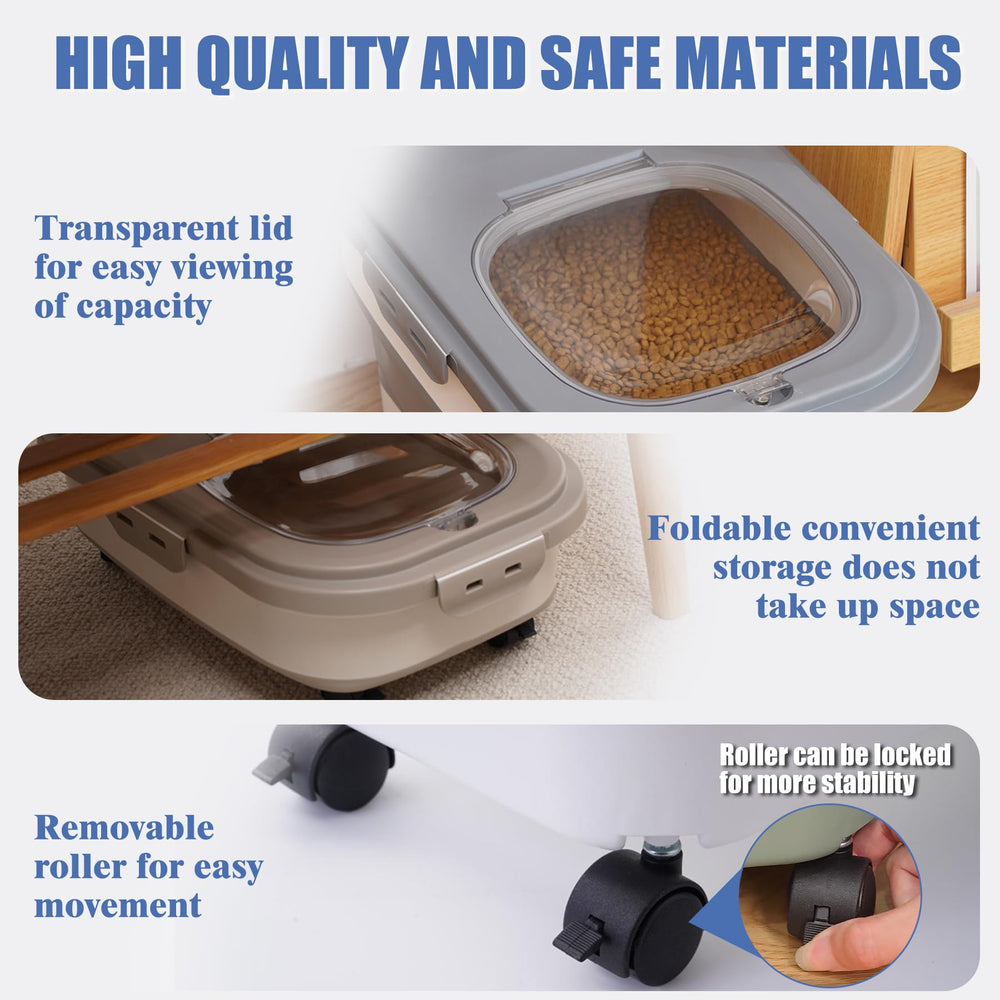 Gropecan collapsible dog food container sealed lid showcases moisture protection for freshness.