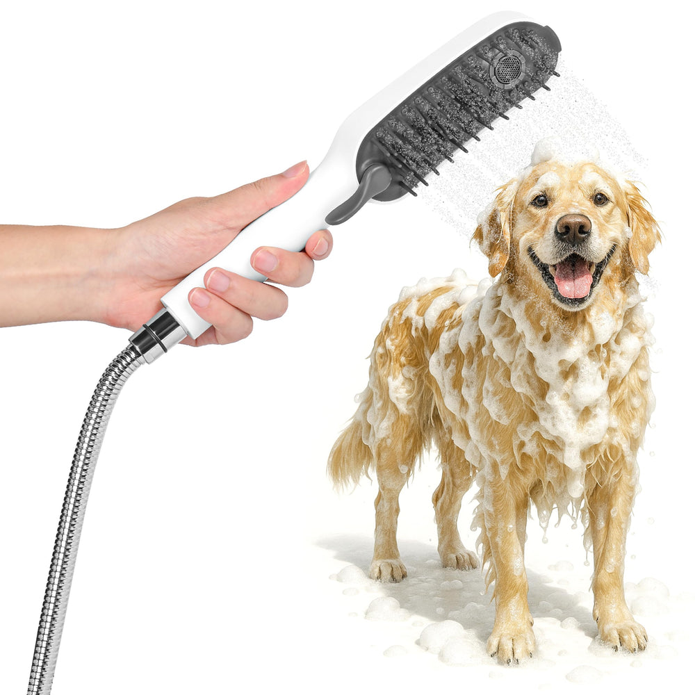 GRosno dog shower attachment 6ft hose provides flexible bathing options.
