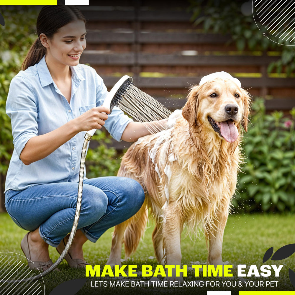 GRosno dog shower attachment stainless hose ensures durable baths.