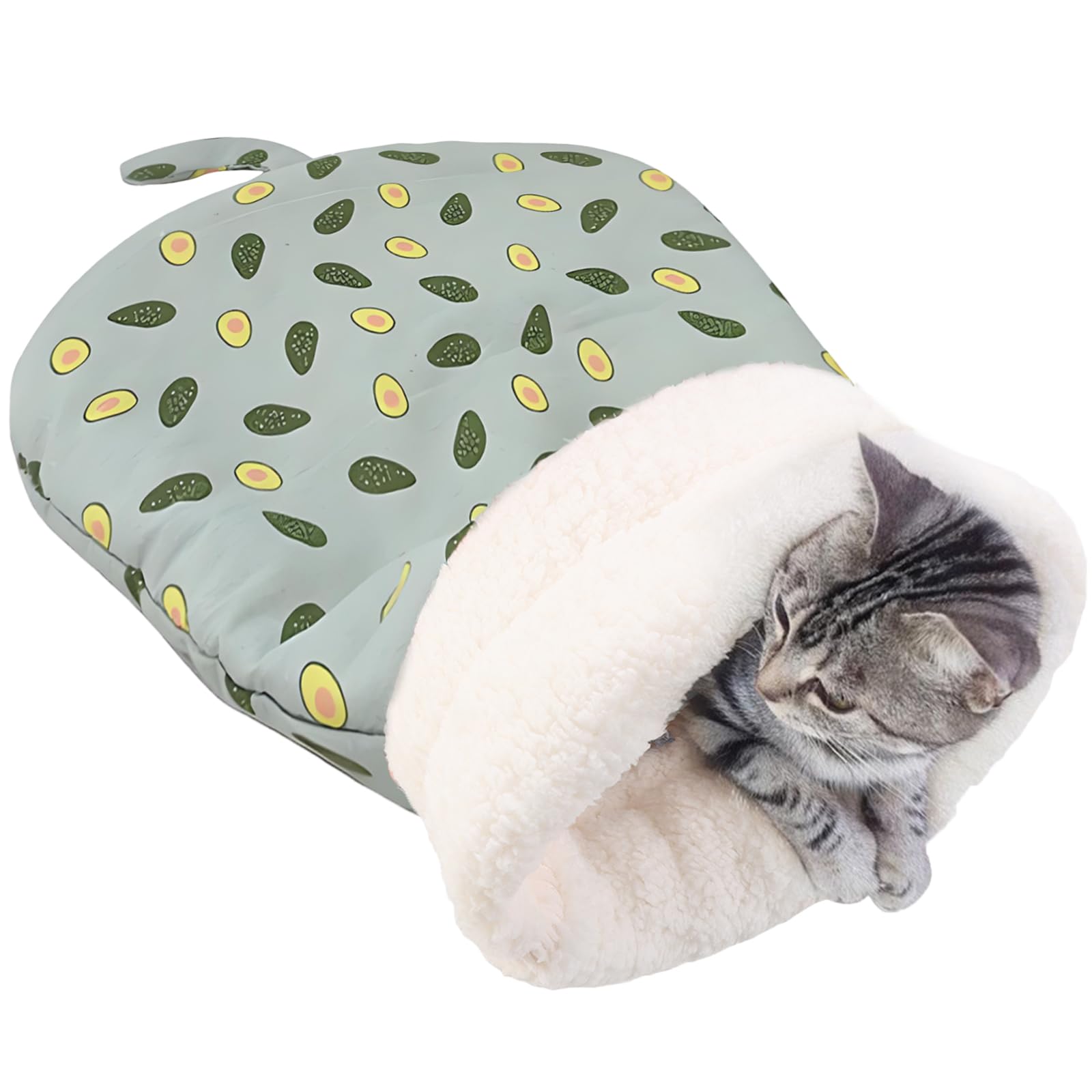 GROTOLY Green Cat Sleeping Bag wrapped in plush velvet creates a cozy winter nest.