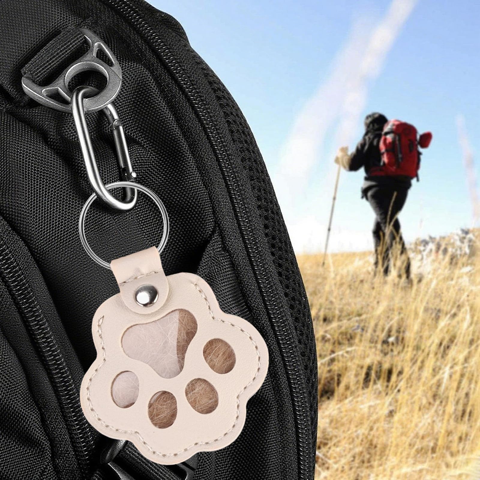 GROTOLY leather keychain secure fur storage highlights easy, respectful keepsake creation.