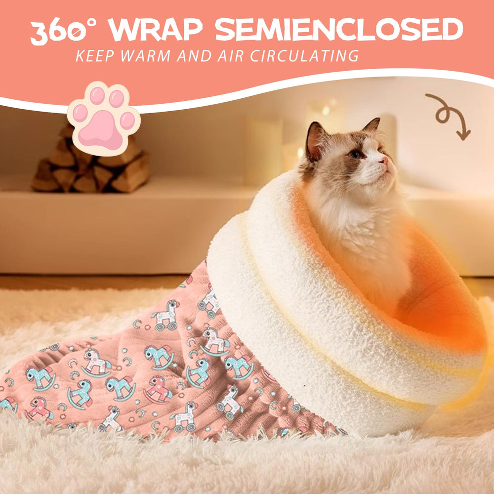GROTOLY pink cat sleeping bag 360-wrap demonstrates all-around warmth for safety.