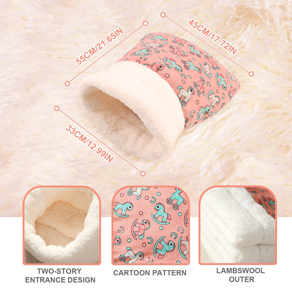 GROTOLY pink cat sleeping bag entrance highlights easy entry and snuggle-ready design.