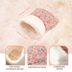 GROTOLY pink cat sleeping bag entrance highlights easy entry and snuggle-ready design.
