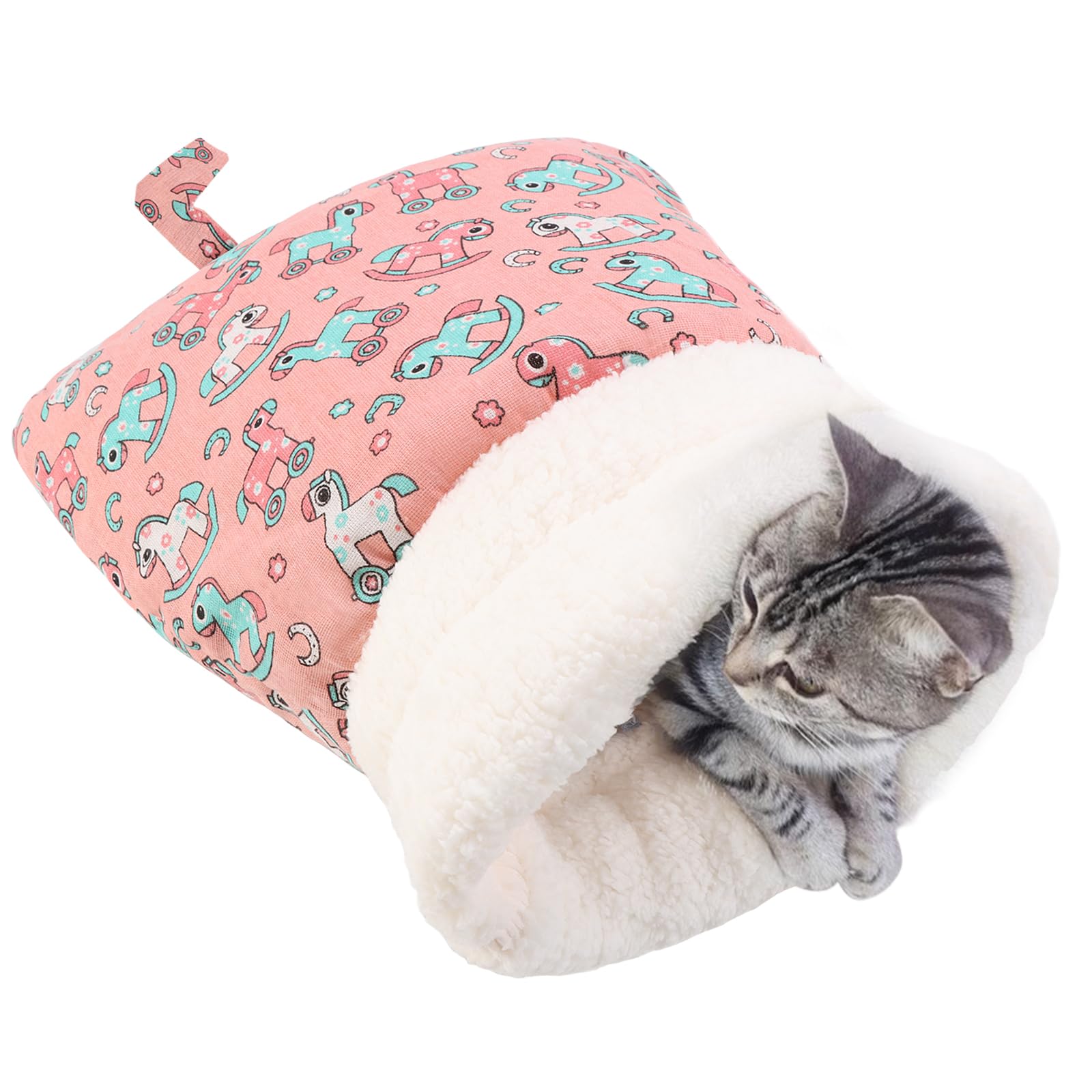 GROTOLY pink cat sleeping bag inside shows plush warmth for cozy naps.