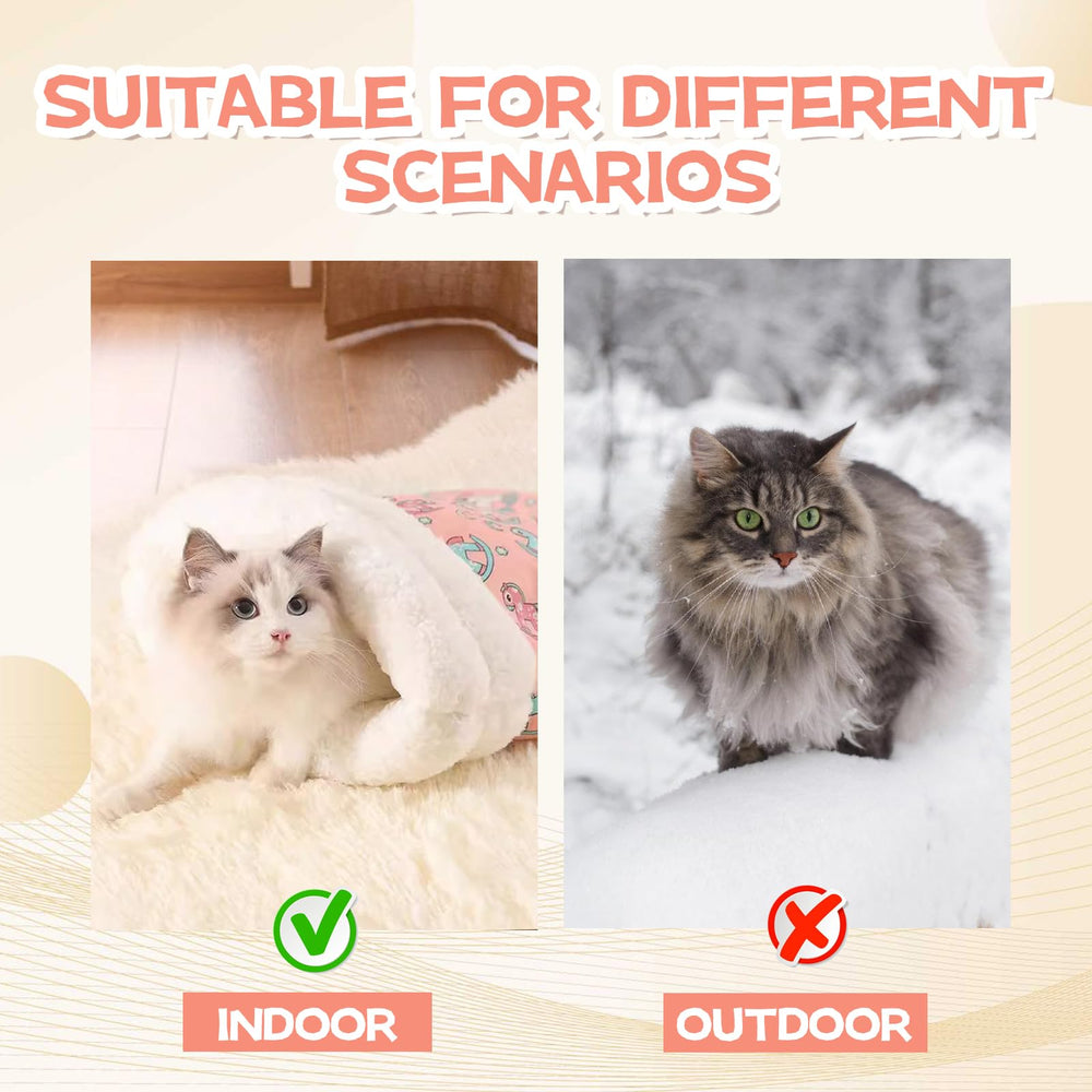GROTOLY pink cat sleeping bag travel scene shows portable cozy spot anywhere.