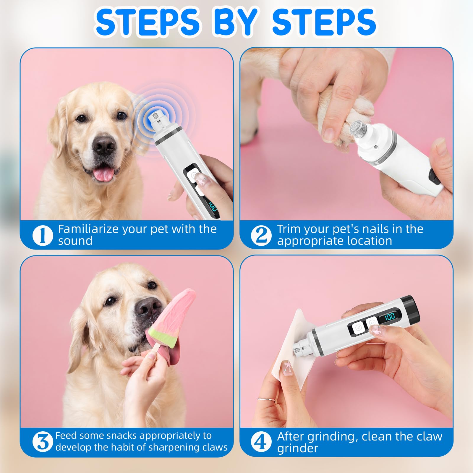 GROTOLY Silent Groom Pro paw care in action on a pet paw