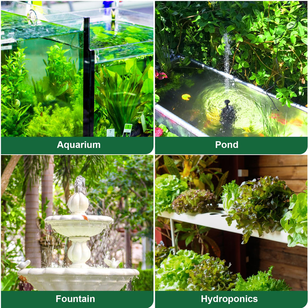 GROWNEER hydroponics fountain uses this pump for aeration and movement