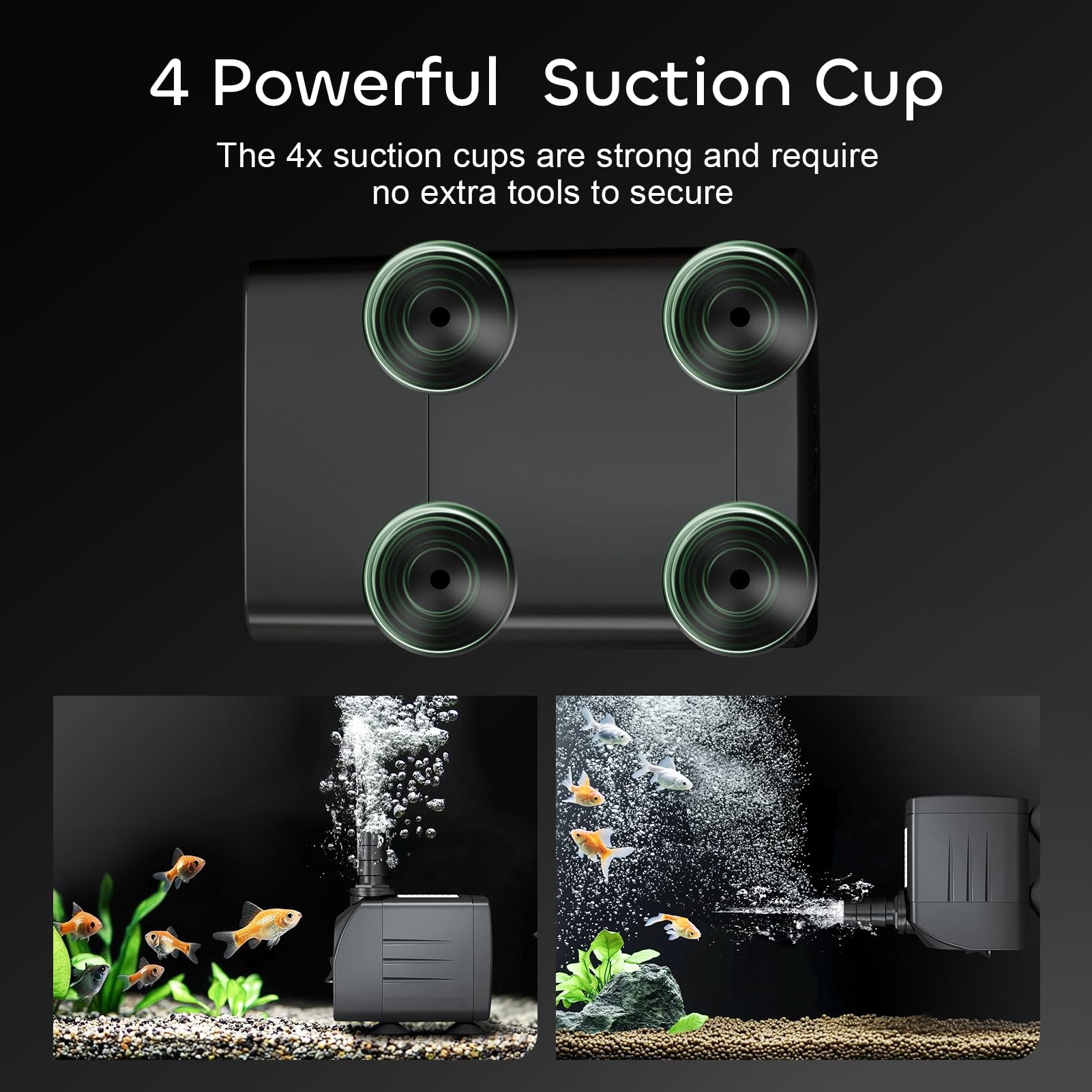 GROWNEER suction cups secure installation for horizontal or vertical mounting.