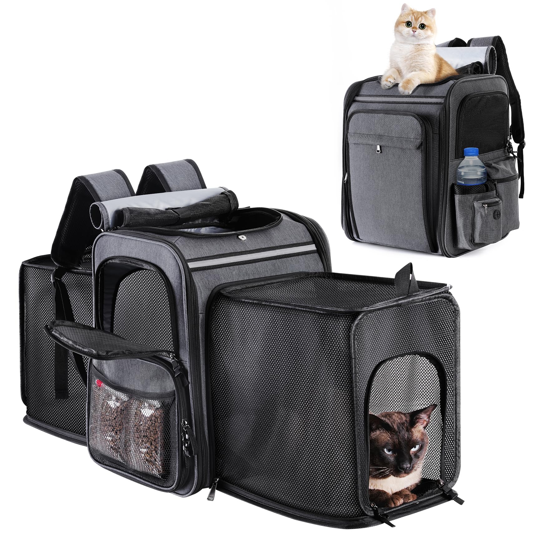 Groxkox GROXKOX cat backpack front view—compact carrier for travel-ready use.
