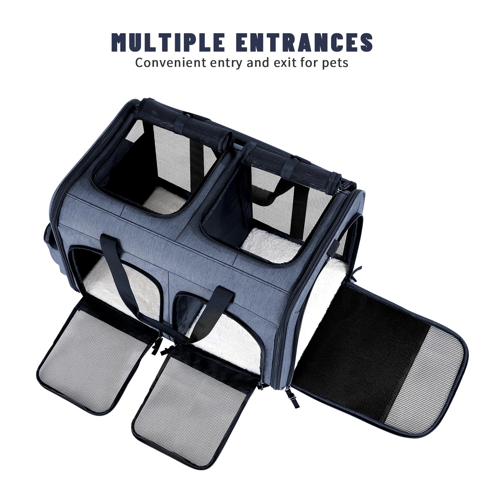 Groxkox cat carrier camelback design emphasizes comfortable, secure transport for two pets.
