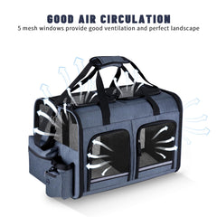 Groxkox cat carrier padded-shoulder-straps offer comfortable carrying during extended trips.
