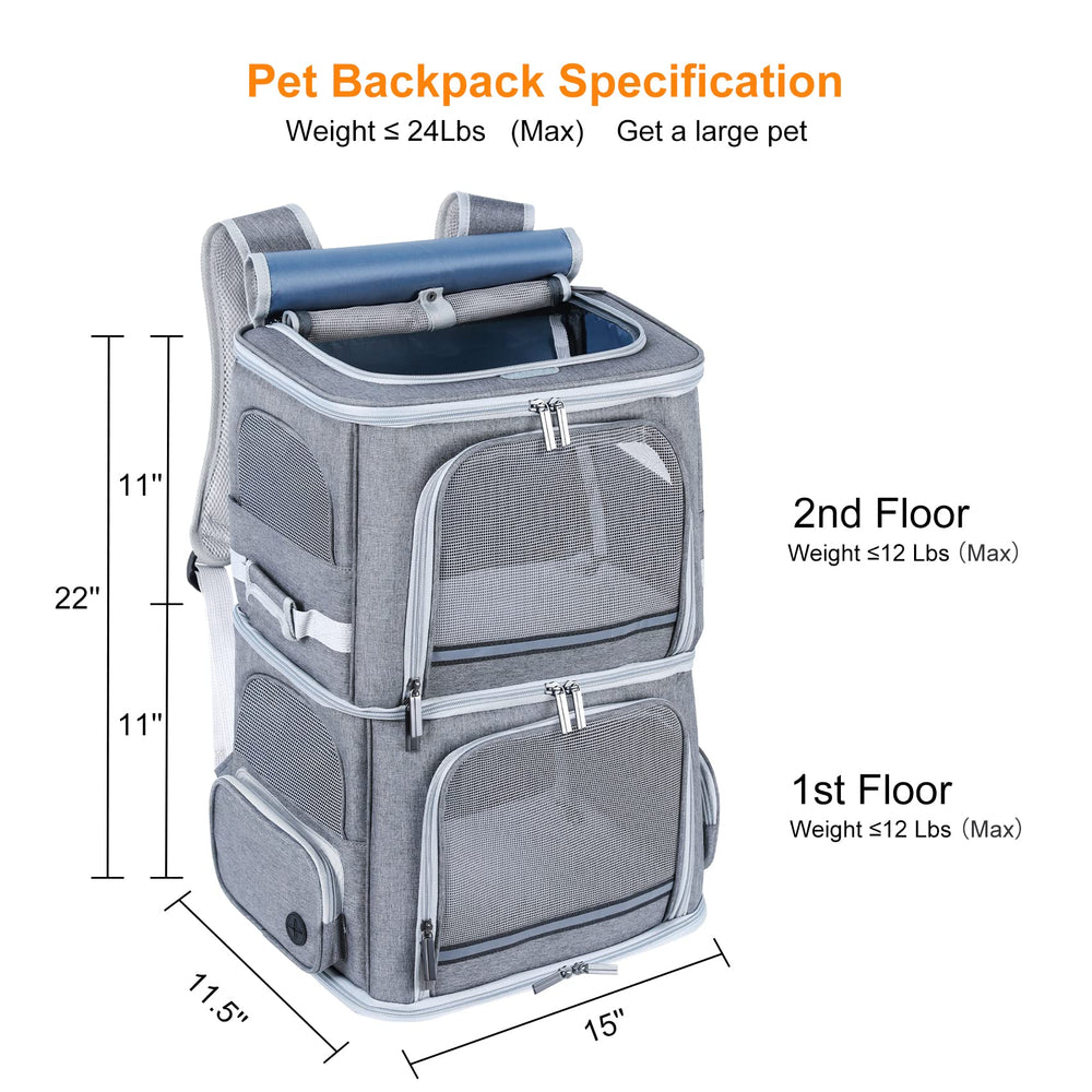 Groxkox dual-compartment design accommodates two cats or one medium dog on the go.
