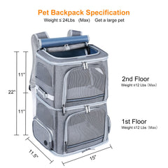 Groxkox dual-compartment design accommodates two cats or one medium dog on the go.