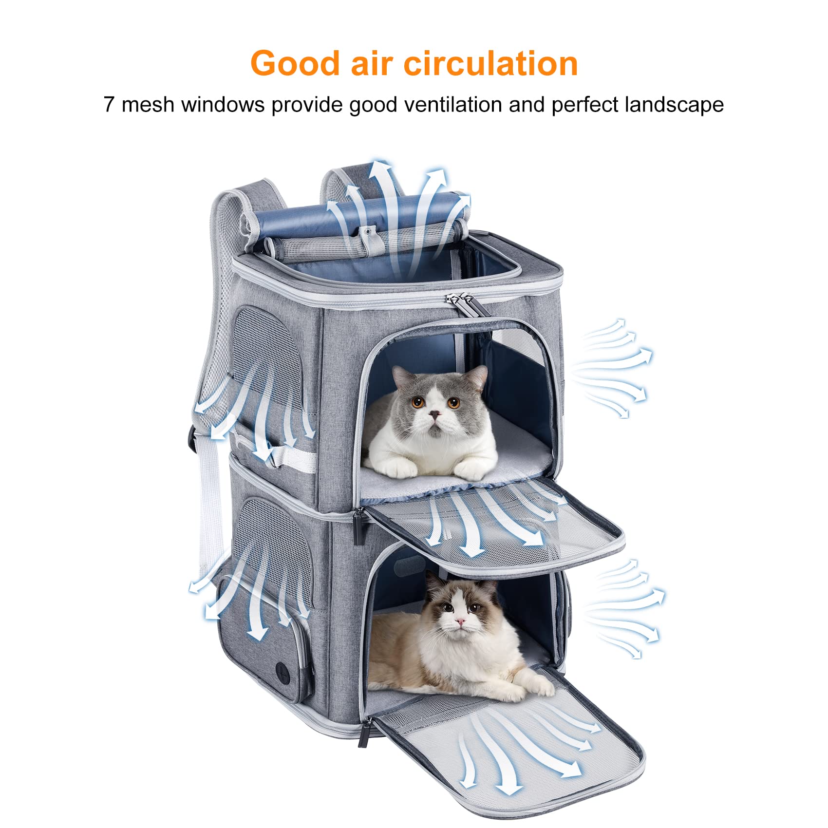 Groxkox ventilated mesh windows ensure airflow and pet visibility during travel.