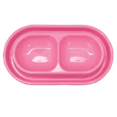 GRPET cat-kit-dish pink 2-in-1 feeding bowl for meals and water