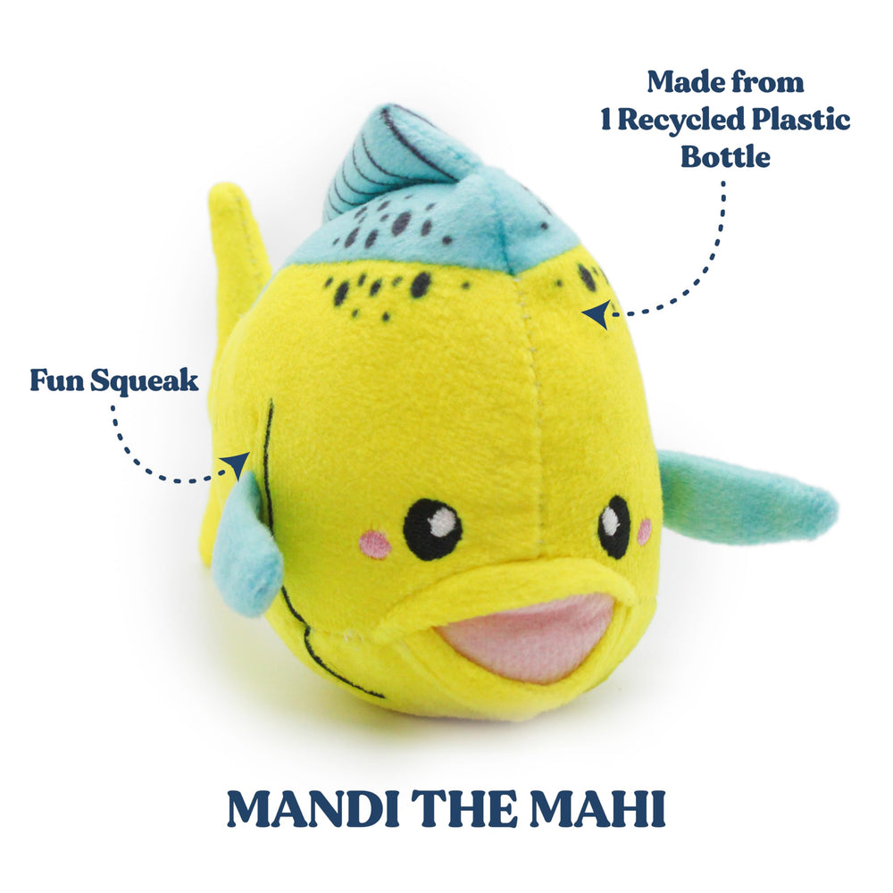 GRRREEN Mahi Mahi stitch-detail highlights reinforced stitching for long-lasting fetch.