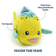 GRRREEN Mahi Mahi stitch-detail highlights reinforced stitching for long-lasting fetch.