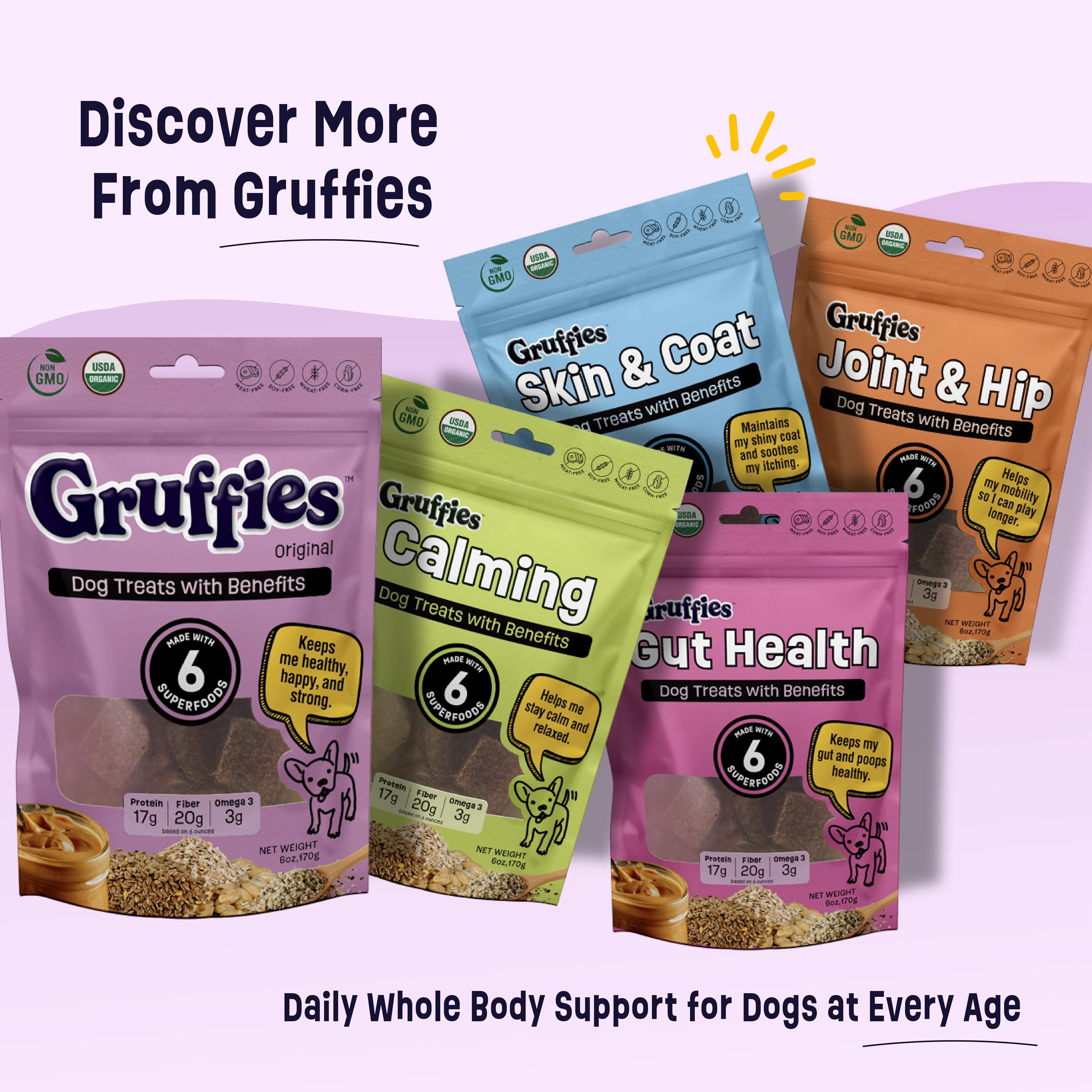 Gruffies healthy snack in a bowl scene showing balanced nourishment for active dogs.