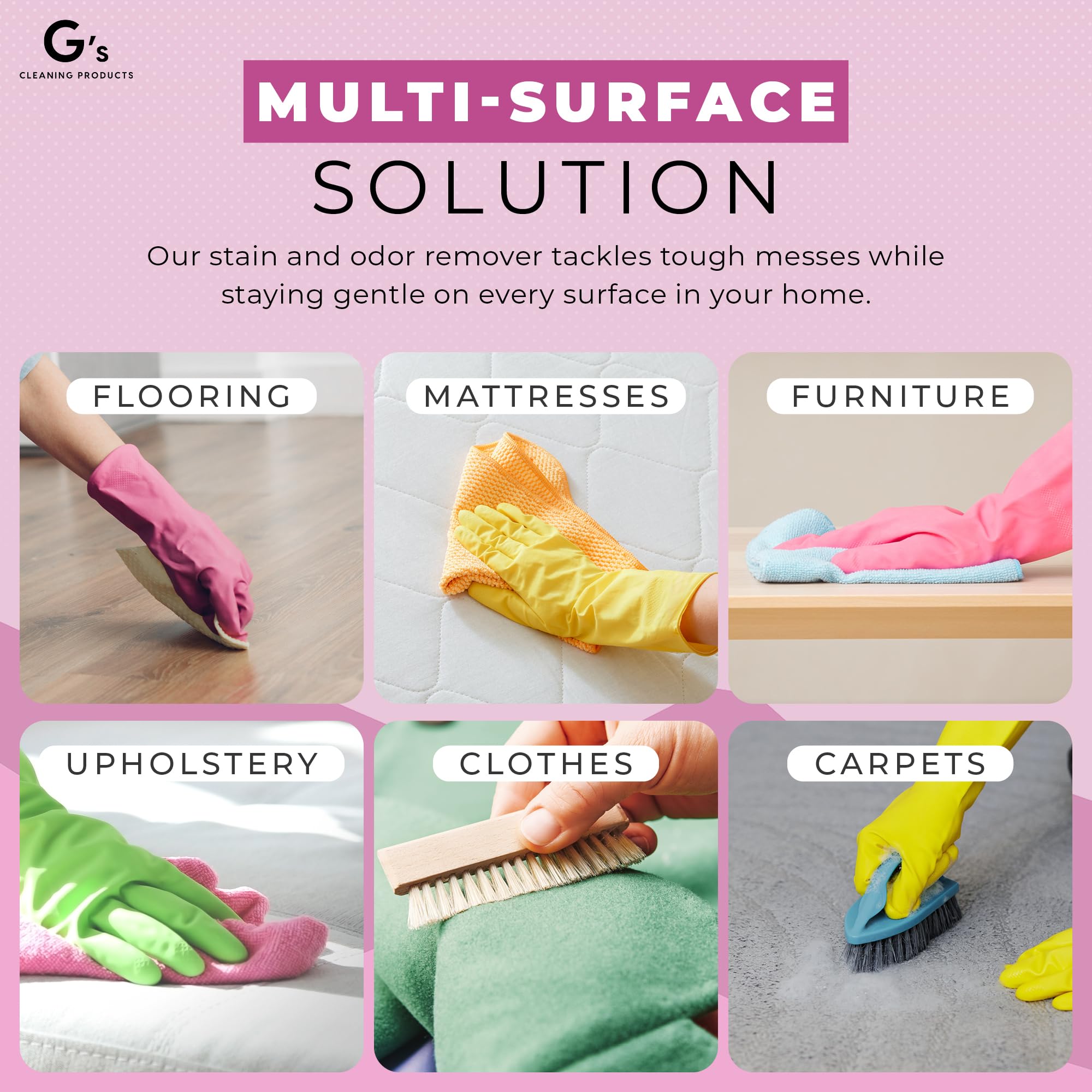 G's Cleaning carpet-stain-spot demonstrates stain removal on carpet and odor neutralization.