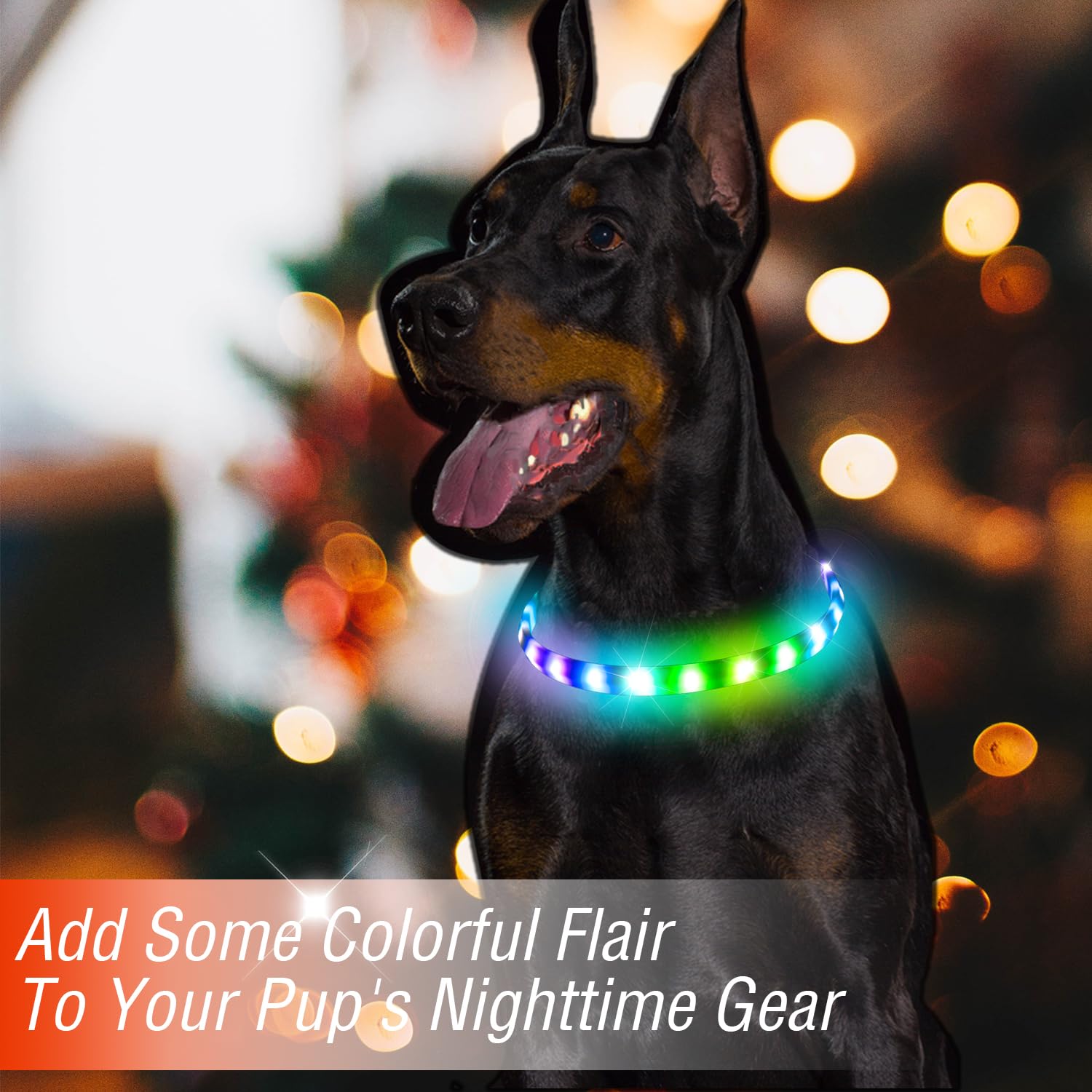 GS GLOWSEEN cut-to-size dog collar demonstrating adjustable fit