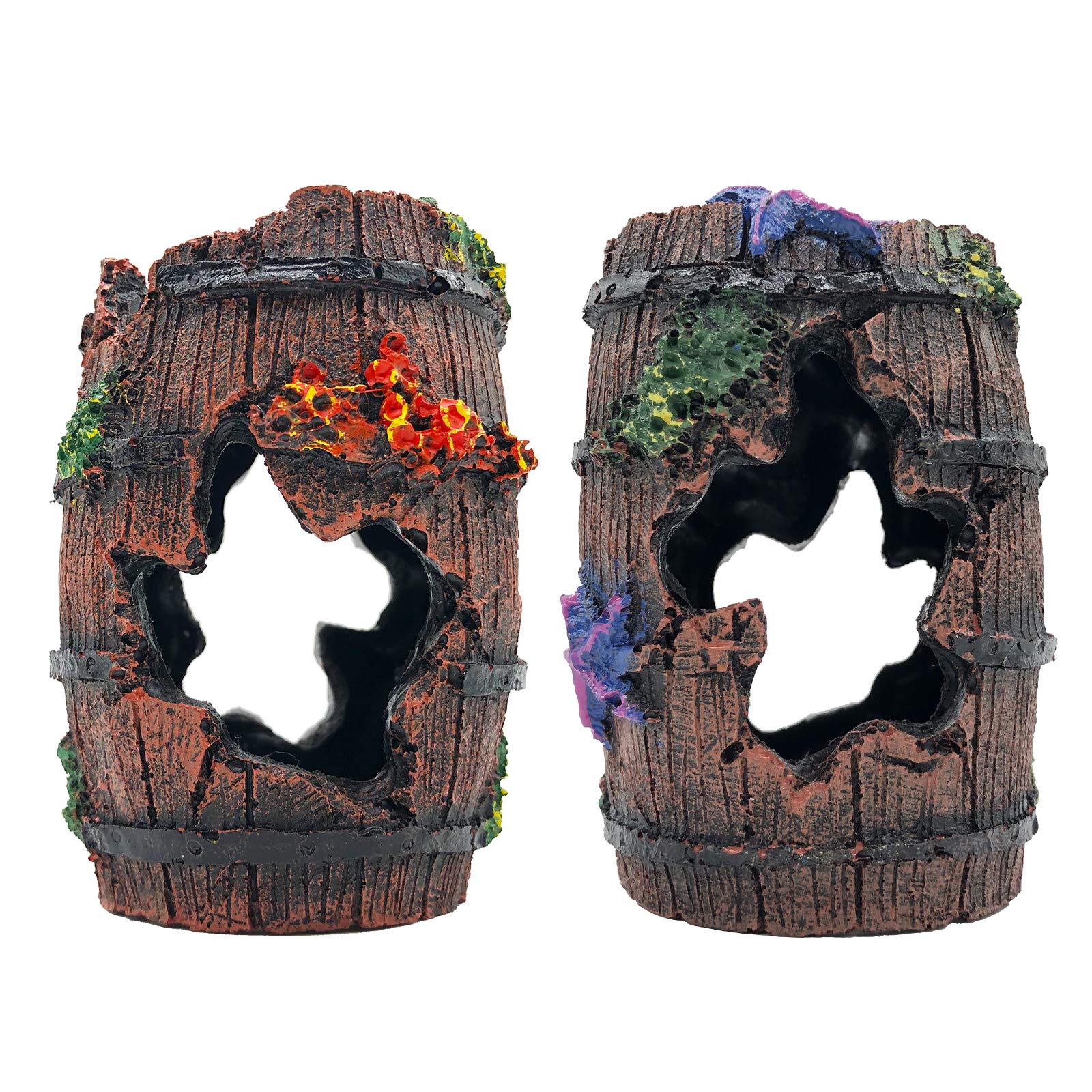 GSD broken barrel diorama shows vintage wreck and cave hides.