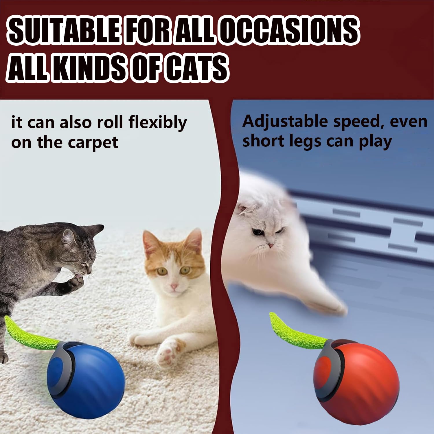GSHLGAO cat toy tail movement closeup stimulates natural hunting behavior