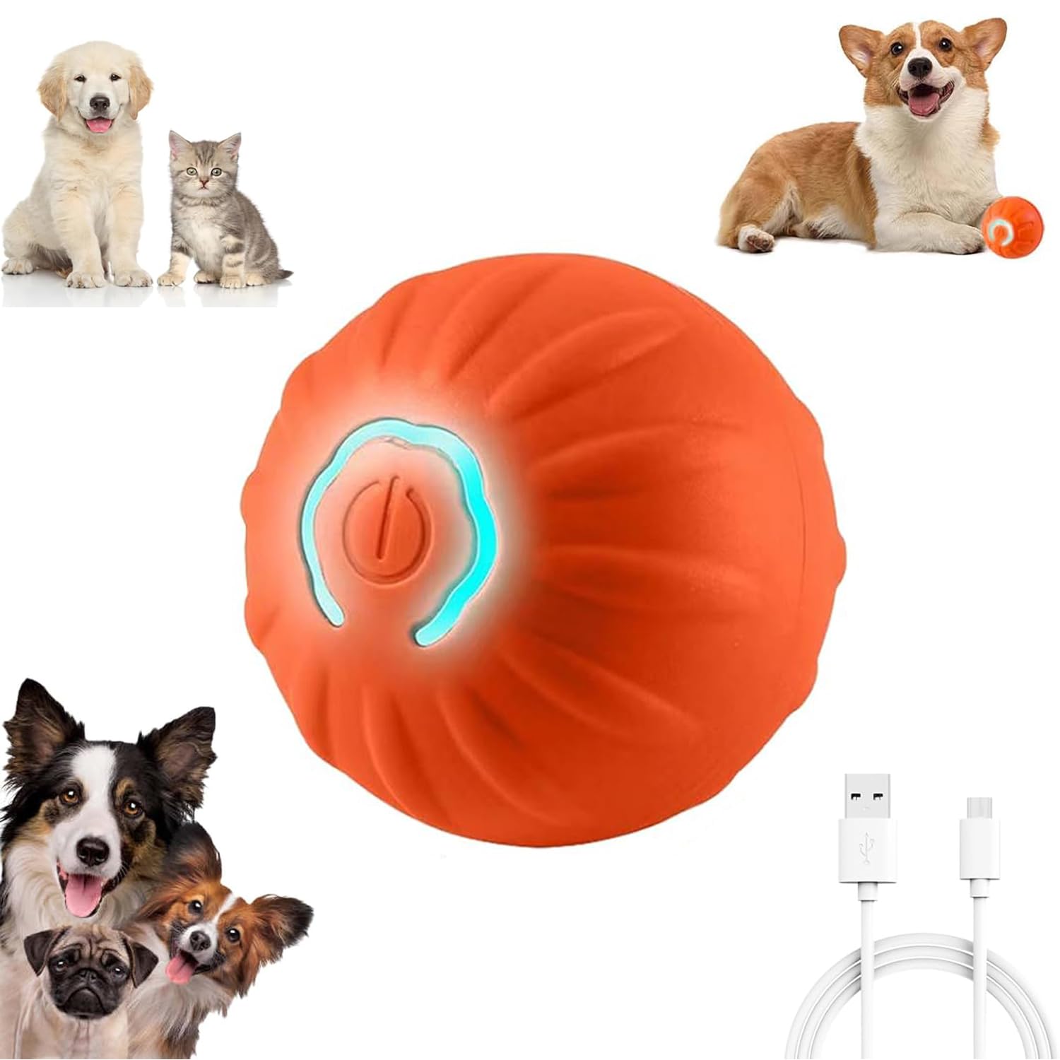 GSHLGAO Smart Jumping Ball shakes in action to engage dogs during play