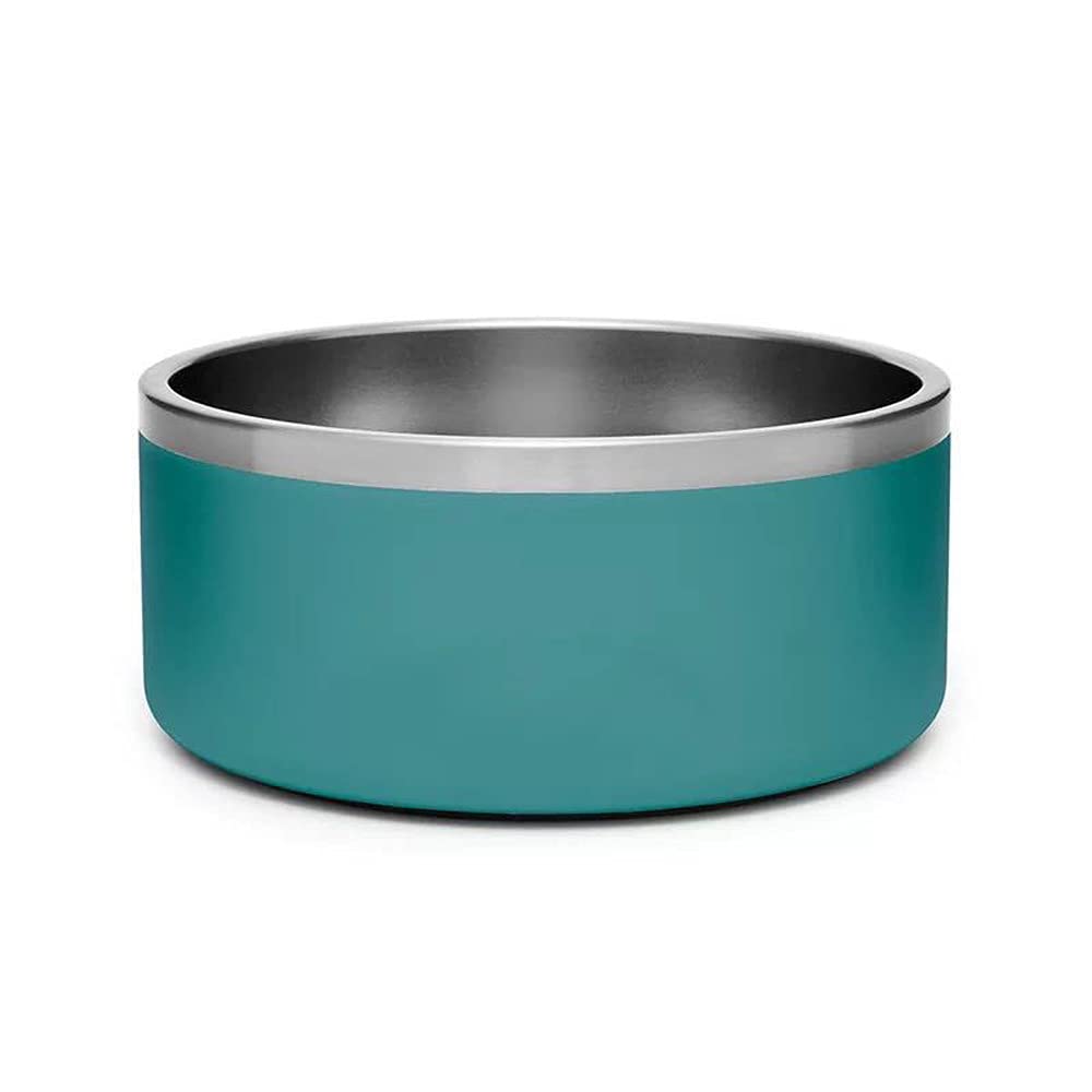 Gteller 64oz double-wall dog bowl in green reduces spills and protects floors.