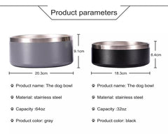 Gteller dog bowl 64oz white side view ideal for large pets and reduced refilling.