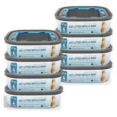 Gttyowyin jumbo 28ft bags pack-8 cartridges laid out for long-lasting waste containment and odor control.