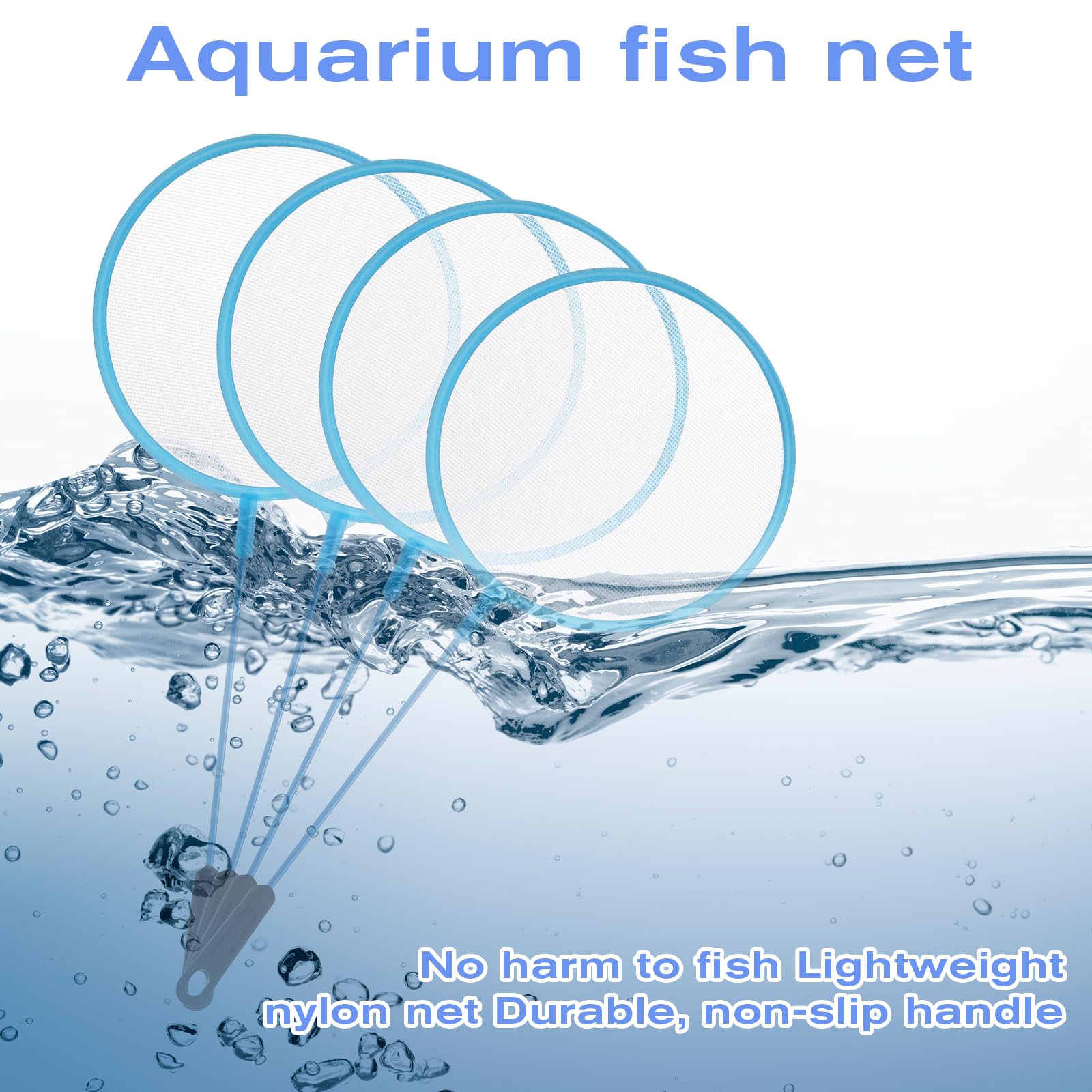 Gtziqa durable-plastic-fish-net resists wear while protecting fish during cleaning.