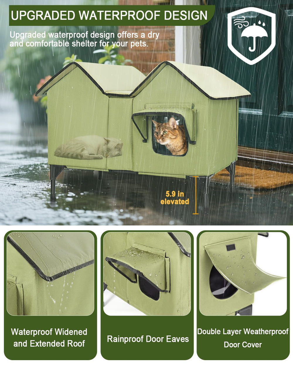 GUZROK elevated base keeps the floor dry for comfortable winter use