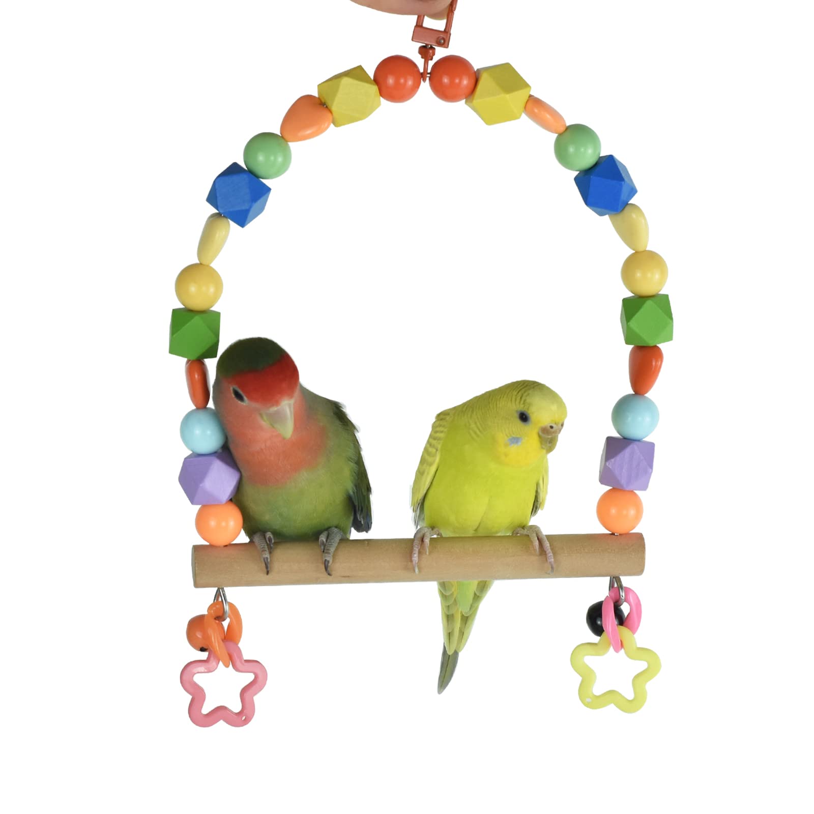 GUANLANT parrot swing in cage shows space for multiple birds