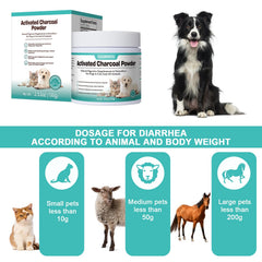 Guanshiya activated charcoal powder mixed into wet or dry food