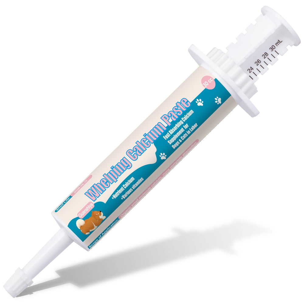 Guanshiya Oral Calcium paste dispense for easy feeding during whelping and nursing.