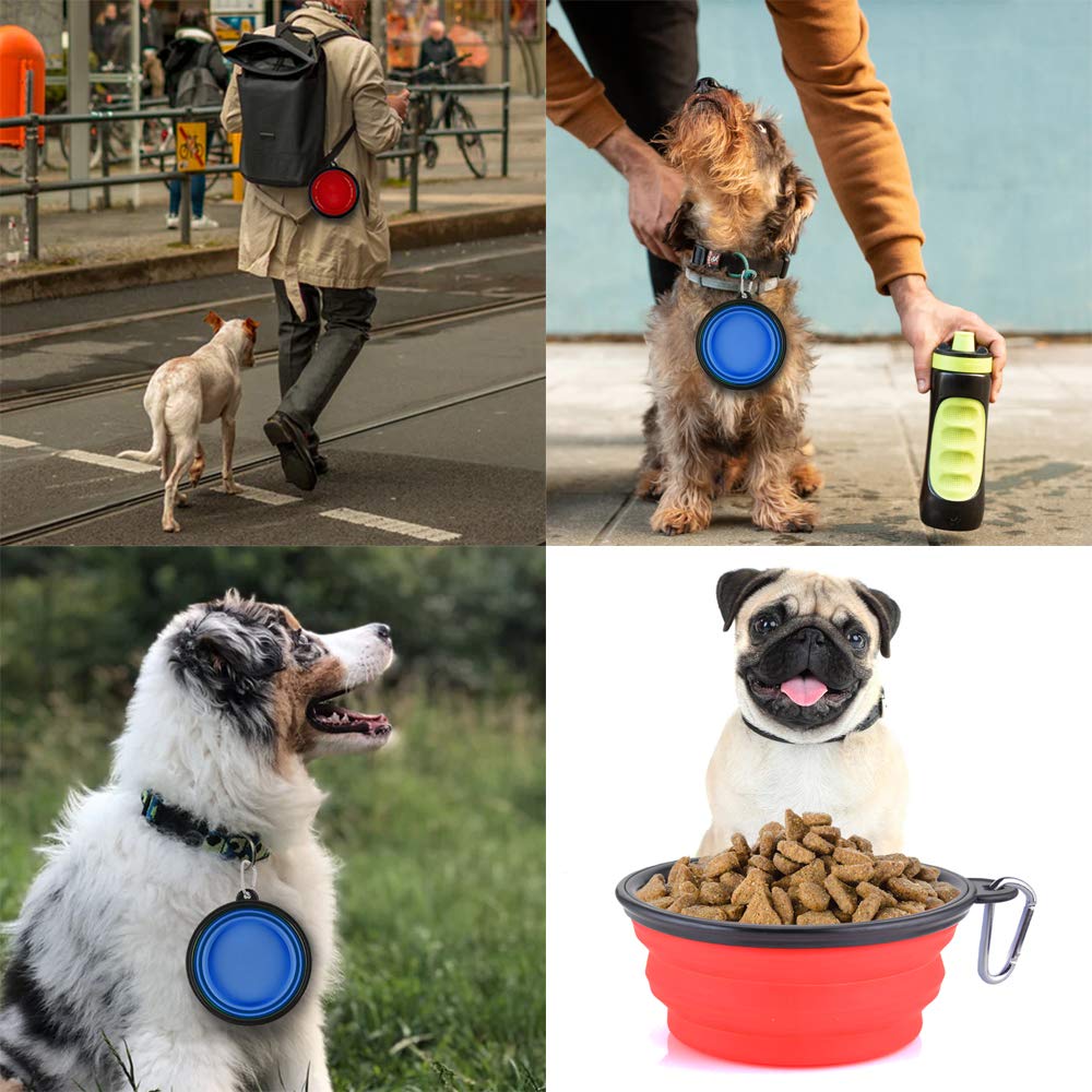 Guardians collapsible dog bowls red suitable for meals on the go