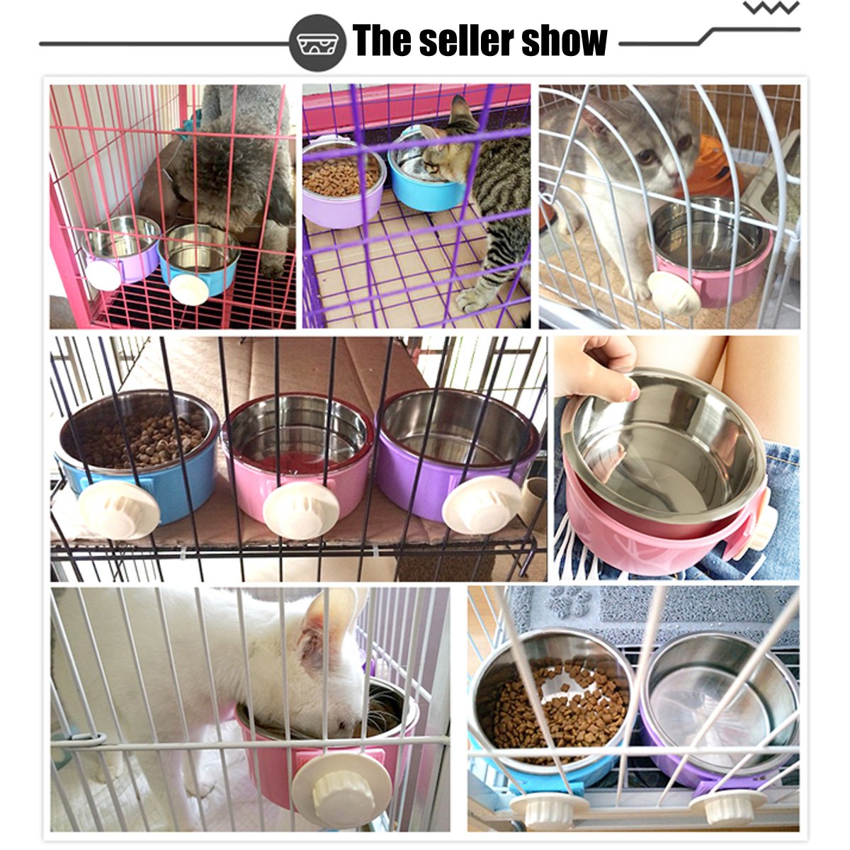 Guardians crate bowl mounted to dog, cat, and ferret cages for secure feeding.
