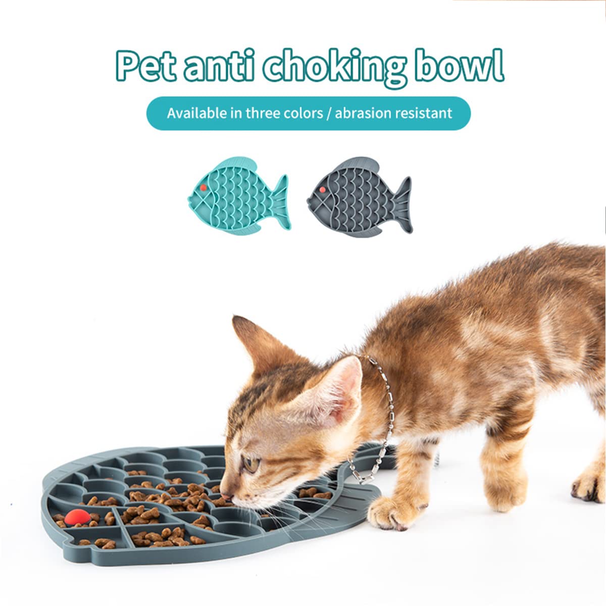Guardians fish-shaped lick mat blue-grey for dogs and cats to encourage licking and soothing mealtime.