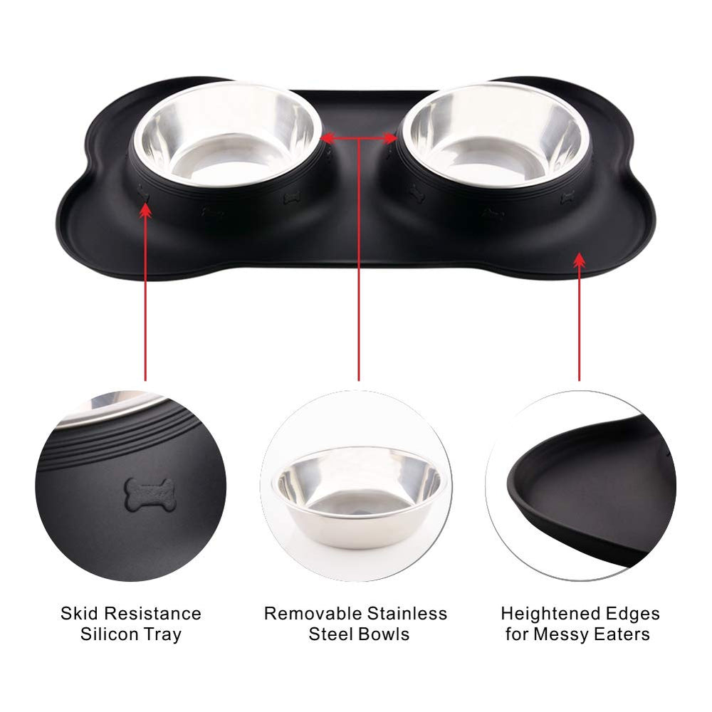 Guardians removable stainless steel bowls 13.5oz each for easy filling
