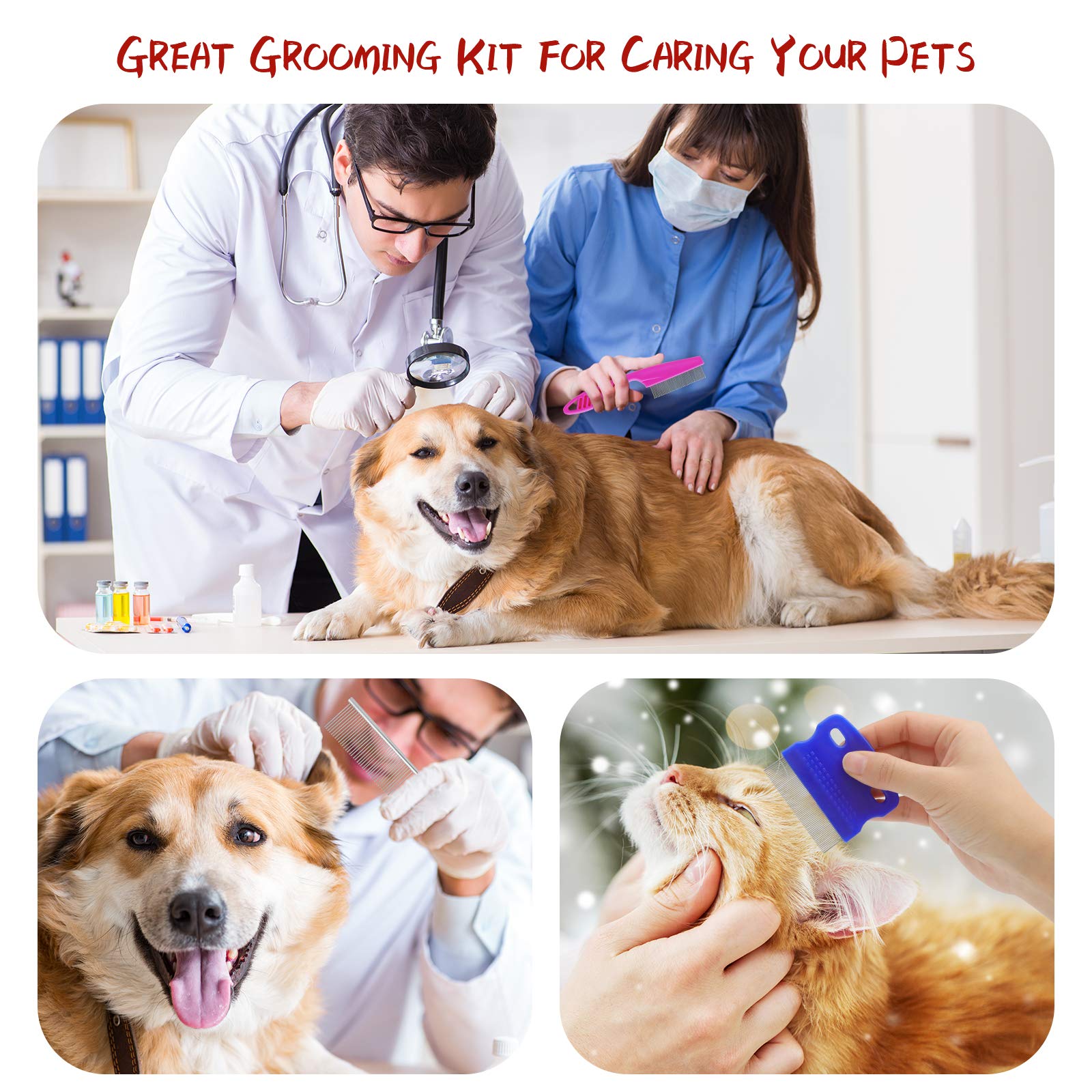 GUBCUB Pets Grooming Comb Durable stainless steel teeth for long-lasting grooming sessions.