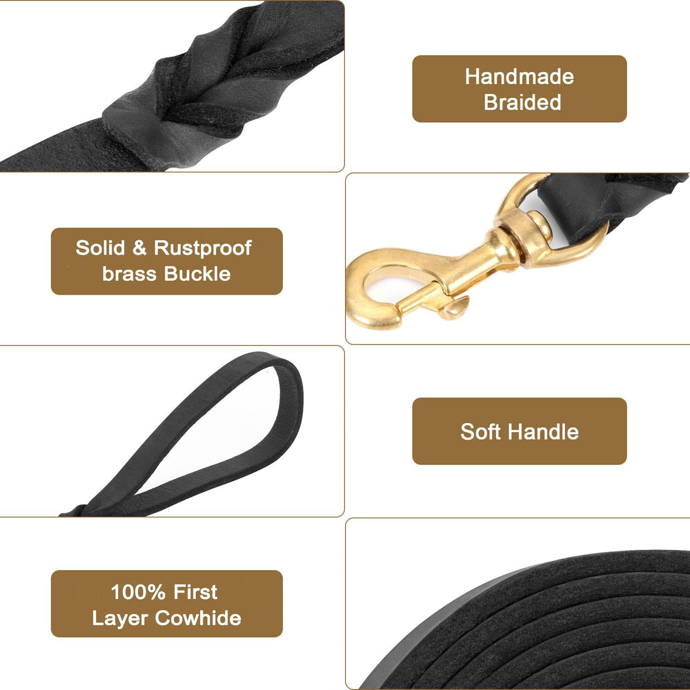 Guiding Star leash braided joint and clip for reduced twist during walks.
