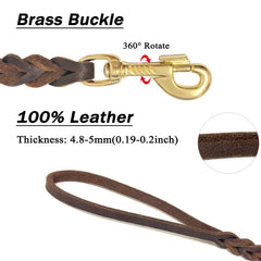 Guiding Star leather leash 30ft width 3-8inch supports controlled recall and exploration.