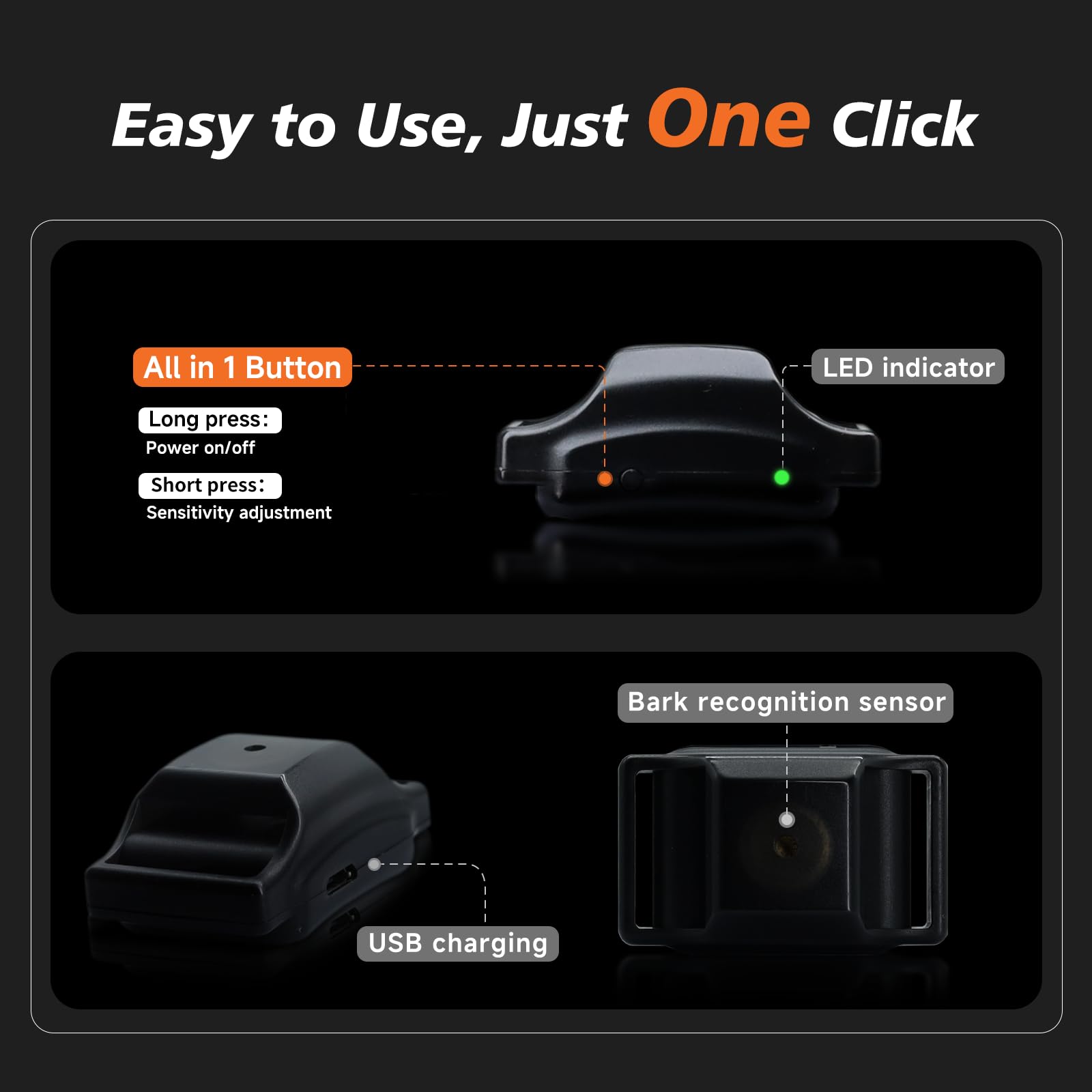 Guidoy 5-sensitivity levels—customizable deterrence without discomfort.