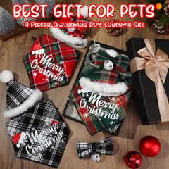 Guiqulai 9pcs Christmas dog bowtie—adjustable with bell for cute, festive looks.