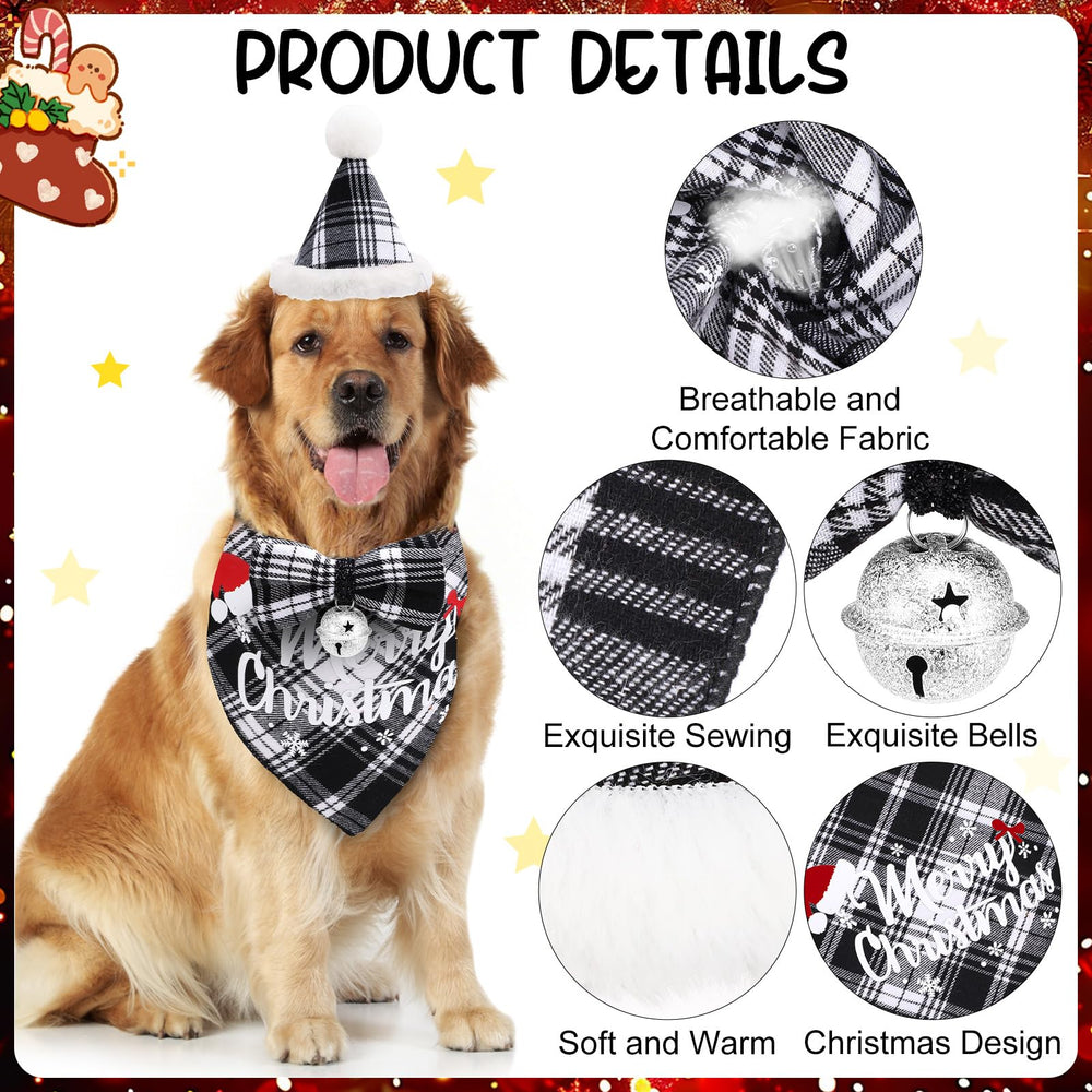 Guiqulai 9pcs Christmas dog hat—elastic strap for secure, comfy wear during walks.